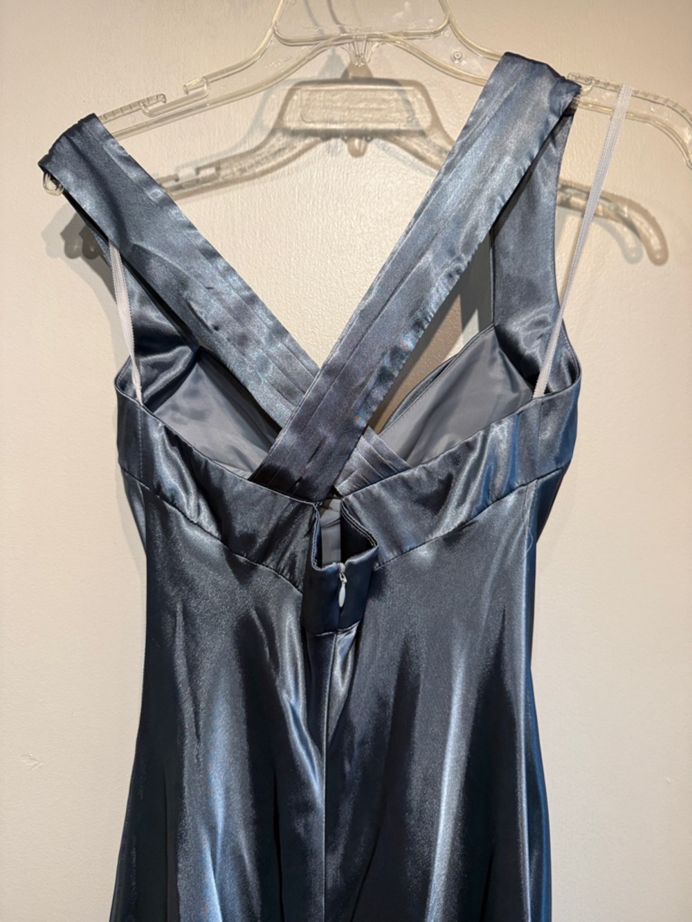 Onyx Nite Satin Maxi Dress in Slate Blue - Picture 4 of 5